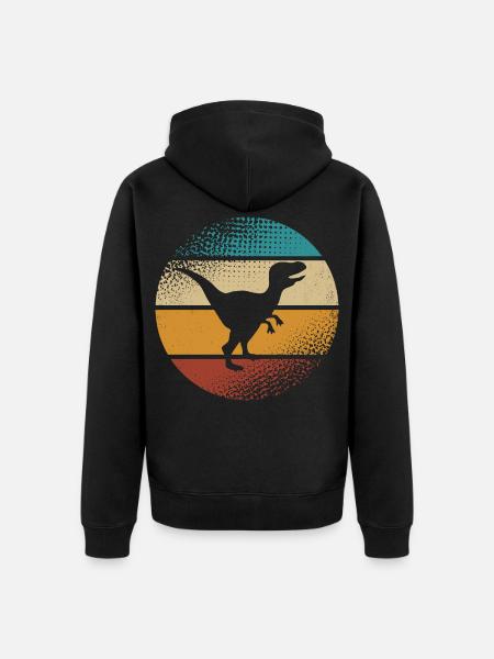 Velociraptor Dino Dinosaurs - Unisex Premium Organic Zip Hoodie - black