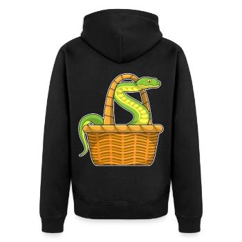 Snake basket - Unisex Premium Organic Zip Hoodie - black - Back - Nico (187cm)
