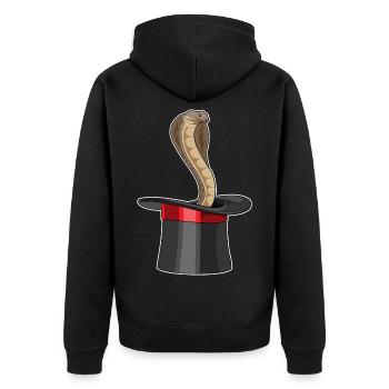 Snake Wizard Cylinder - Unisex Premium Organic Zip Hoodie - black - Back - Nico (187cm)