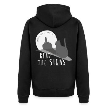 Il n’est pas difficile de lire les signes - Veste à capuche bio Premium Unisexe - noir - Dos - Nico (187cm)