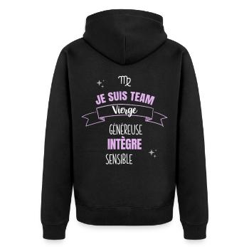 Team vierge cadeau femme fille vierge signe zodiac - Veste à capuche bio Premium Unisexe - noir - Dos - Nico (187cm)