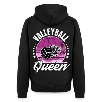 Volleyball - Unisex Premium Bio Zip Hoodie - Schwarz - Hinten - Nico (187cm)