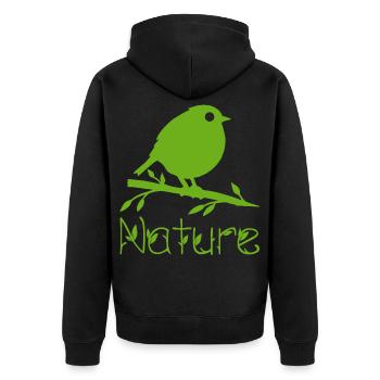 Nature is waking up - Unisex Premium Organic Zip Hoodie - black - Back - Nico (187cm)