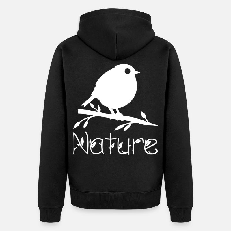 La nature se réveille (blanc) - Veste à capuche bio Premium Unisexe - noir