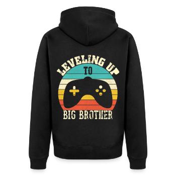 Monter de niveau vers Big Brother - Veste à capuche bio Premium Unisexe - noir - Dos - Nico (187cm)