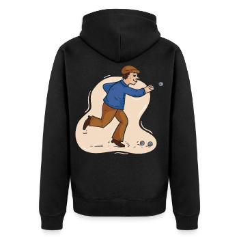 Boules player Boules ball for Bouler Petanque Boule - Unisex Premium Organic Zip Hoodie - black - Back - Nico (187cm)