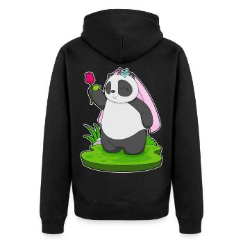 Panda Bride Rose Mariage - Veste à capuche bio Premium Unisexe - noir - Dos - Nico (187cm)