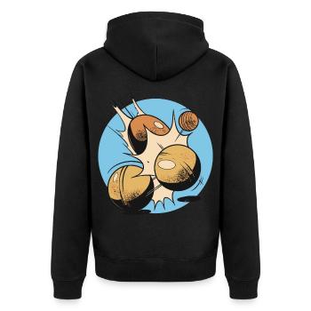 Boules player Boules ball for Bouler Petanque Boule - Unisex Premium Organic Zip Hoodie - black - Back - Nico (187cm)