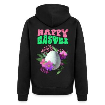 Joyeuses fleurs de Pâques oeuf de Pâques - Veste à capuche bio Premium Unisexe - noir - Dos - Nico (187cm)