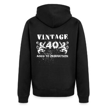 40e anniversaire - Veste à capuche bio Premium Unisexe - noir - Dos - Nico (187cm)