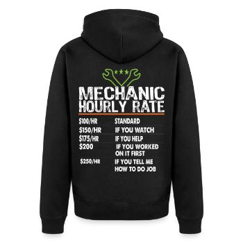 Mécanicien taux horaire Mécanicien Travailleurs de la mécanique Taux de main-d’œuvre - Veste à capuche bio Premium Unisexe - noir - Dos - Nico (187cm)