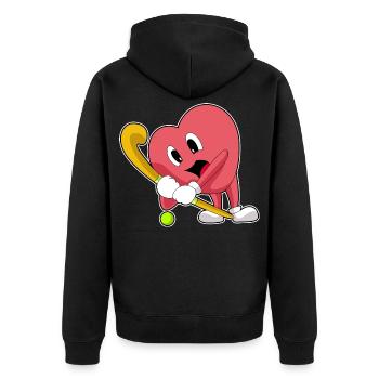 Heart Field Hockey Field Hockey Stick - Veste à capuche bio Premium Unisexe - noir - Dos - Nico (187cm)