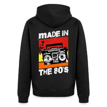 Musique rétro Made In The 80s - Veste à capuche bio Premium Unisexe - noir - Dos - Nico (187cm)