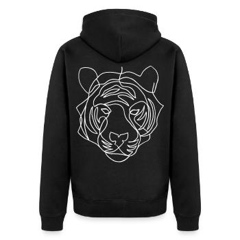 Sketch of the white tiger - Unisex Premium Organic Zip Hoodie - black - Back - Nico (187cm)