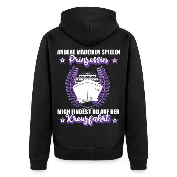 Kreuzfahrt Kreuzfahrerin Urlaub Schiff Damen Reise - Unisex Premium Bio Zip Hoodie - Schwarz - Hinten - Nico (187cm)