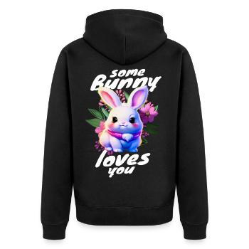 Le lapin de Pâques doux vous apporte de l’amour - Veste à capuche bio Premium Unisexe - noir - Dos - Nico (187cm)