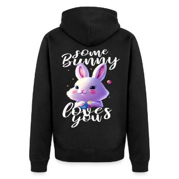 mignon lapin de Pâques vous aime - Veste à capuche bio Premium Unisexe - noir - Dos - Nico (187cm)
