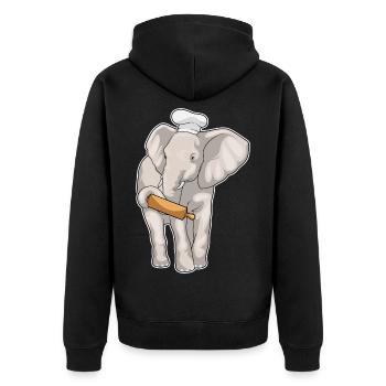 Pâtisserie de rouleau à pâtisserie Elephant - Veste à capuche bio Premium Unisexe - noir - Dos - Nico (187cm)