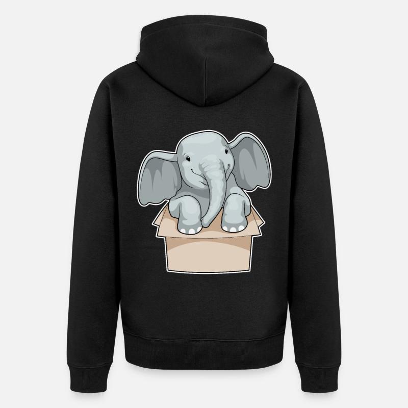Boîte à éléphants - Veste à capuche bio Premium Unisexe - noir