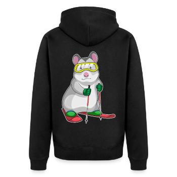 Hamster Skier Ski - Veste à capuche bio Premium Unisexe - noir - Dos - Nico (187cm)