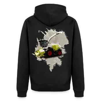 Combine Harvester Claas LEXION 8700 - Unisex Premium Organic Zip Hoodie - black - Back - Nico (187cm)