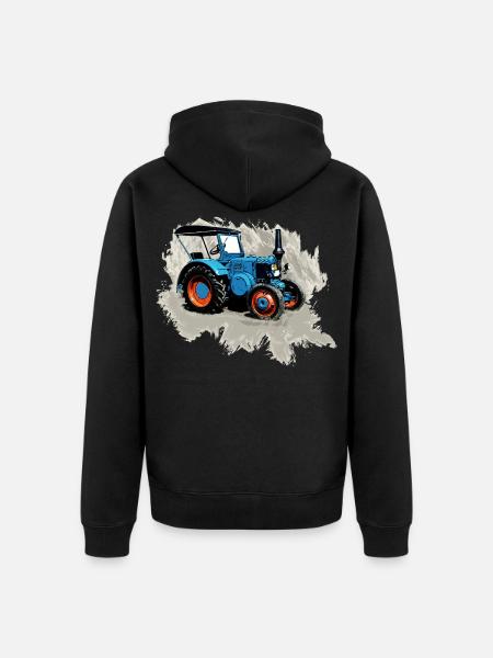 Traktor Lanz - Unisex Premium Bio Zip Hoodie - Schwarz