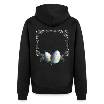 Cadre photo d’oeuf de Pâques festif - Veste à capuche bio Premium Unisexe - noir - Dos - Nico (187cm)