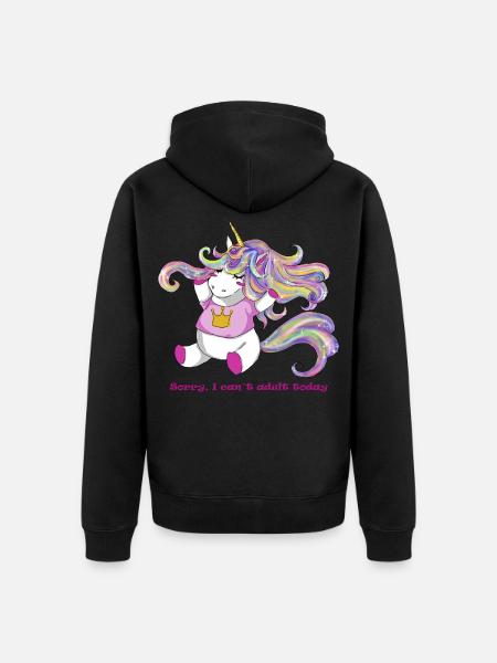 Unicorn - Unisex Premium Organic Zip Hoodie - black