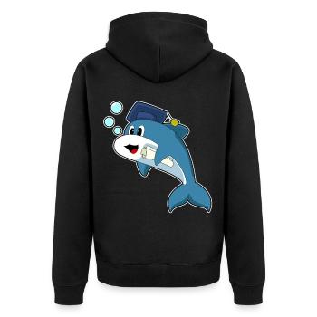 Université du diplôme étudiant de Delfin - Veste à capuche bio Premium Unisexe - noir - Dos - Nico (187cm)
