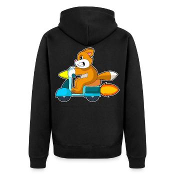 Cat Scooter - Unisex Premium Organic Zip Hoodie - black - Back - Nico (187cm)