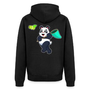 Pêche au filet de débarquement du panda pêcheur - Veste à capuche bio Premium Unisexe - noir - Dos - Nico (187cm)