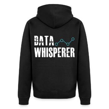 Datenflüsterer, wissenschaftlicher Analyst, Softwareentwickler - Unisex Premium Bio Zip Hoodie - Schwarz - Hinten - Nico (187cm)