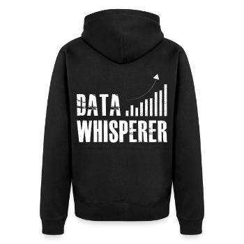 Datenflüsterer, wissenschaftlicher Analyst, Softwareentwickler - Unisex Premium Bio Zip Hoodie - Schwarz - Hinten - Nico (187cm)