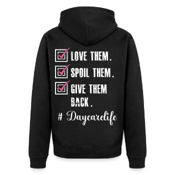 Love Daycare Provider Childcare Teacher - Unisex Premium Organic Zip Hoodie - black - Back - Nico (187cm)