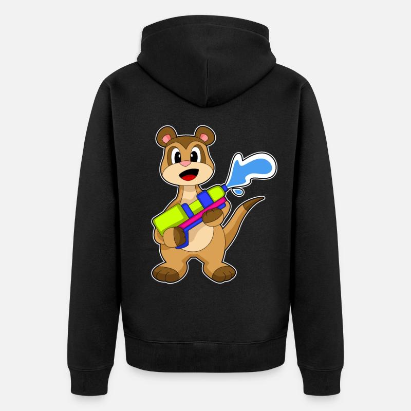Pistolet à eau suricate - Veste à capuche bio Premium Unisexe - noir