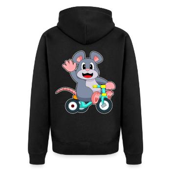 Rat Bicycle - Unisex Premium Organic Zip Hoodie - black - Back - Nico (187cm)