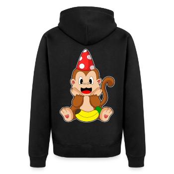 Chapeau de fête de singe - Veste à capuche bio Premium Unisexe - noir - Dos - Nico (187cm)