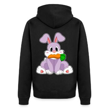 Rabbit Carrot - Unisex Premium Organic Zip Hoodie - black - Back - Nico (187cm)