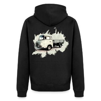 Camion à plateau BARKAS B1000 - Veste à capuche bio Premium Unisexe - noir - Dos - Nico (187cm)