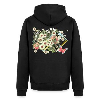 Fleurs Fleurs - Veste à capuche bio Premium Unisexe - noir - Dos - Nico (187cm)