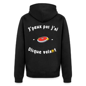 J peux pas j ai Disque volant - Veste à capuche bio Premium Unisexe - noir - Dos - Nico (187cm)