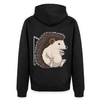 Canne à pêche Pêcheur hérisson Canne à pêche - Veste à capuche bio Premium Unisexe - noir - Dos - Nico (187cm)