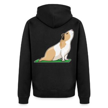 Gymnastique de fitness yoga cochon d’Inde - Veste à capuche bio Premium Unisexe - noir - Dos - Nico (187cm)