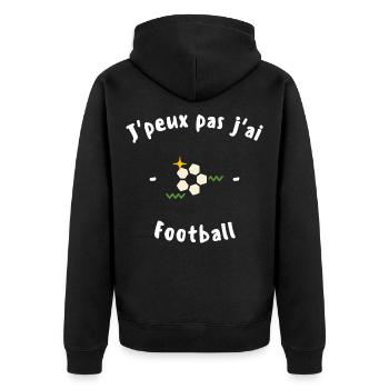 J peux pas j ai Football - Veste à capuche bio Premium Unisexe - noir - Dos - Nico (187cm)