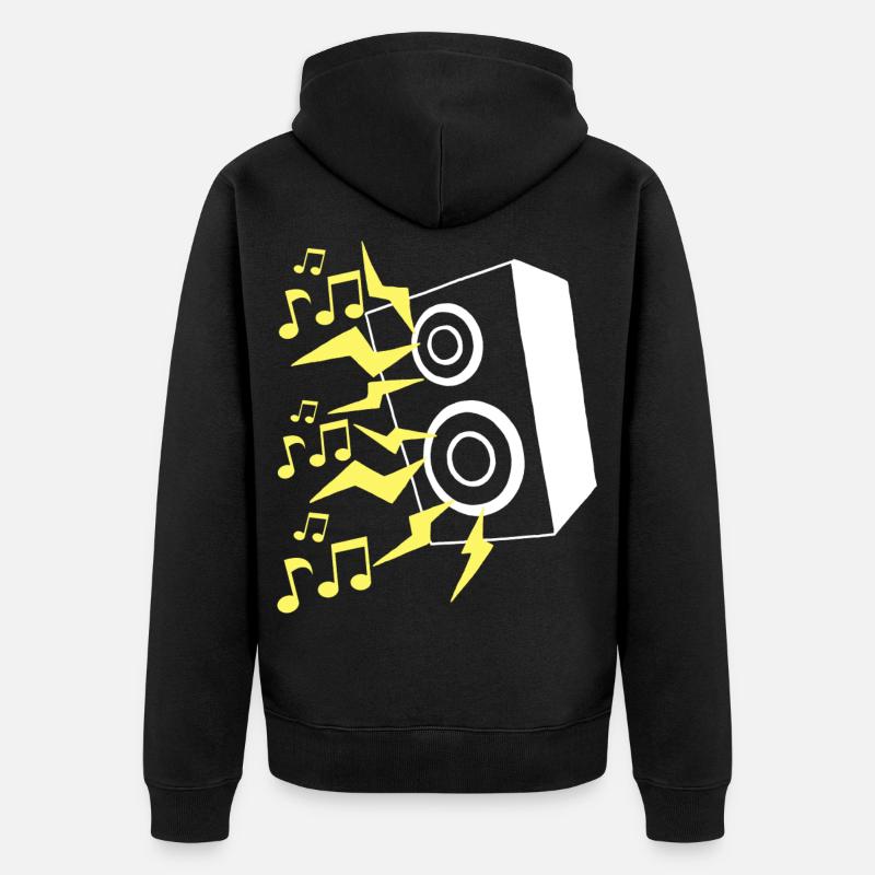 Haut parleur et musique - Veste à capuche bio Premium Unisexe - noir