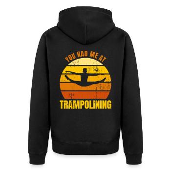 Drôle de citation de trampoline - Veste à capuche bio Premium Unisexe - noir - Dos - Nico (187cm)