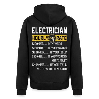 Électricien Cadeaux Électricien Taux horaire - Veste à capuche bio Premium Unisexe - noir - Dos - Nico (187cm)