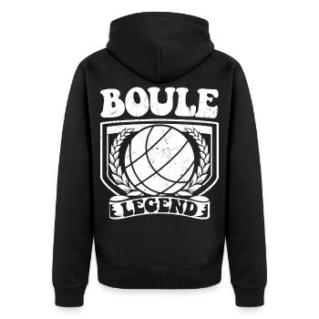 Petanque player Boule ball for Bouler Petanque Boule - Unisex Premium Organic Zip Hoodie - black - Back - Nico (187cm)