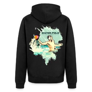 Water polo - The toughest athletes - Unisex Premium Organic Zip Hoodie - black - Back - Nico (187cm)