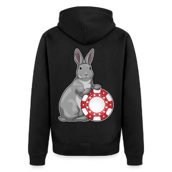 Bunny Poker Jetons de poker - Veste à capuche bio Premium Unisexe - noir - Dos - Nico (187cm)